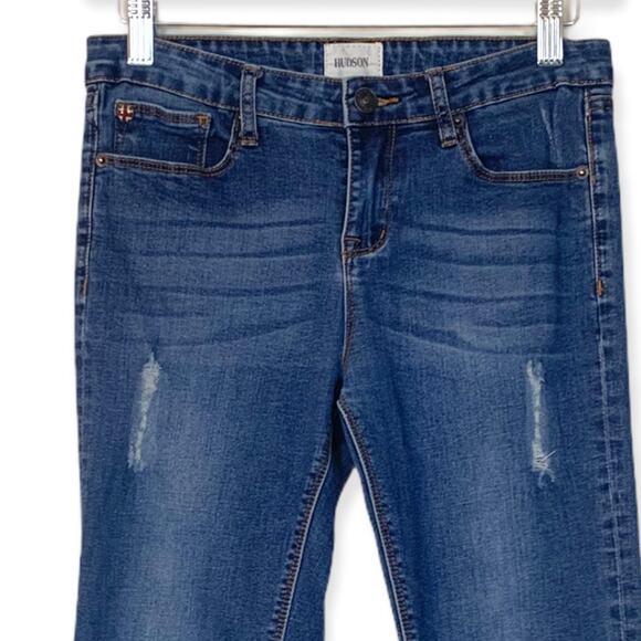 Hudson Jeans Distressed Straight Leg Mid Rise Girls Jeans Medium Blue Size 14 - Picture 3 of 9